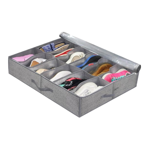 Bolsa debajo de la cama, plegable, de tela no tejida, de gran capacidad, organizador debajo de la cama para el hogar, hotel, ropa de cama, color gris