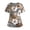 04#Light Brown, variant on Women's Hawaiian Printed Medical Scrub Tops - Plus Size Stretch V-Neck Short Sleeve Nursing Uniform for Hospital/Clinic Work Blue L