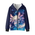 thumbnail image 3 of Uorisanigo Boys and Girls Hoodie Sweatshirt Starry Axolotl Velvet Lined Casual Full Zip Hoodies Long Sleeve Hooded Sweatshirts Lightweight Pullover Sweatshirt Coat for Children, 3 of 7