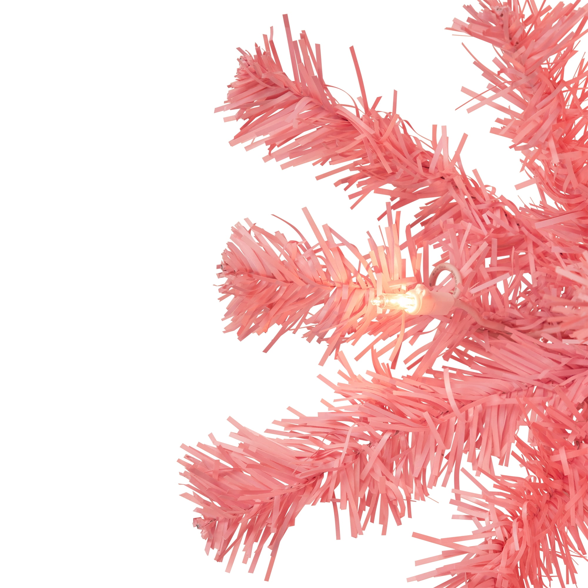 Pre-Lit Medium Pink Pine Artificial Christmas Tree - 6.5' - Clear Lights