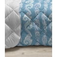 thumbnail image 3 of Abstract Down Alternative Comforter, Funky Sea Waves Print Drawn by Hand Seascape Demonstration, Microfiber Quilt for All Season, 5 Sizes, Teal Cadet Blue, by Ambesonne, 3 of 3