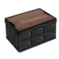 thumbnail image 2 of Almacenamiento De Coches Caja de almacenamiento plegable para maletero de coche, tapa de madera, organizador para acampar al aire libre (negro) Likrtyny  Libre de BPA, 2 of 4