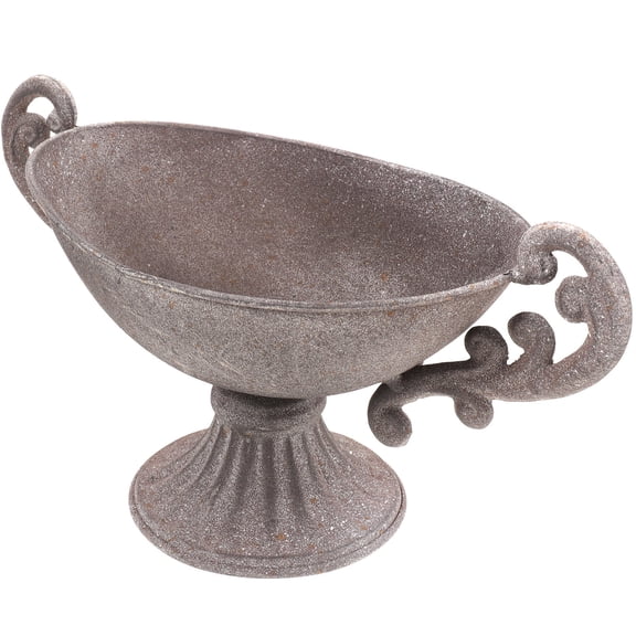 ibasenice Retro Grey Iron Outdoor Planter Pot Set - Farmhouse Style Wedding Garden Decorative