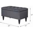 thumbnail image 2 of MAYPEX 29'' Indoor Ottoman Rectangular Storage Ottoman Coffee Table Seat Smooth Hinge Lid Storage Bench for Living Room, Bedroom, Office, Grey, 2 of 13