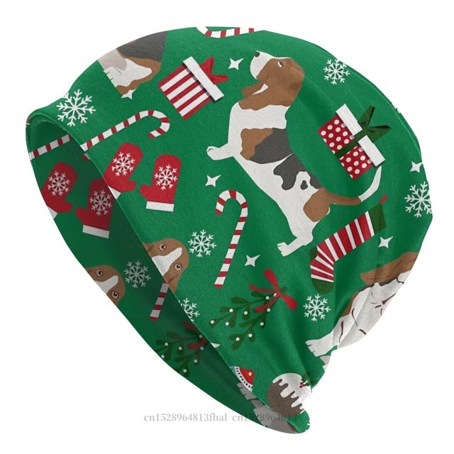 Basset Hound-gorros de algodón para hombre y mujer, gorro de Navidad para mascota, fino, a la moda, novedad