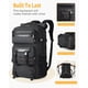 thumbnail image 5 of Mochila de viaje Ponhog 50 L con compartimento para zapatos para hombre, color negro, 5 of 8