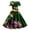 A-Green157, variant on Womens Short Sleeve Dress Carnival Feather Print Crewneck Belted Swing Midi Gown Spring Gatherings Float Skirts