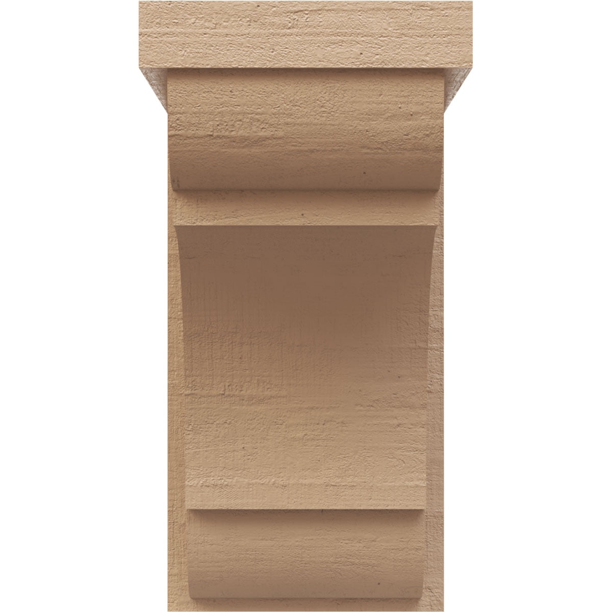 6"W x 6"D x 12"H Wide Bryant Rough Cedar Woodgrain TimberThane Corbel, Primed Tan