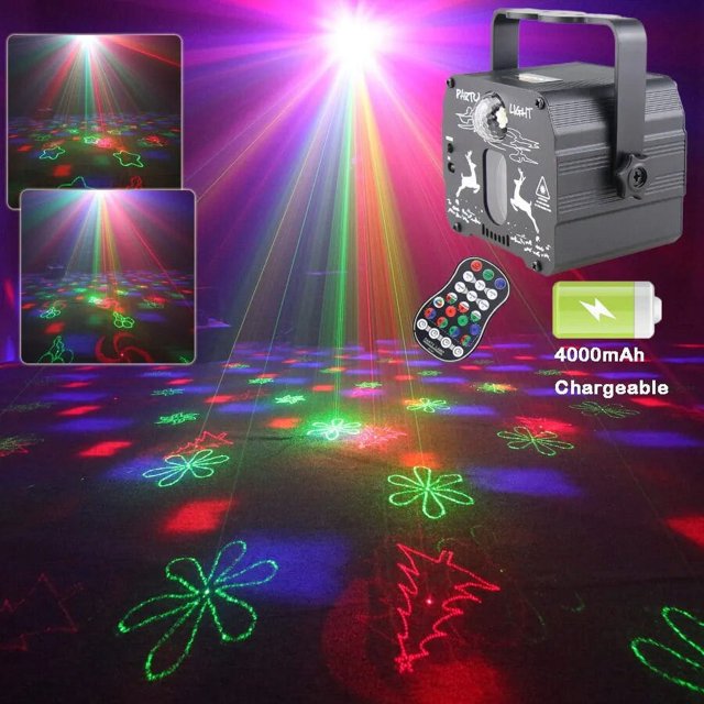 ESHINY-proyector de estrellas láser, dispositivo 2 en 1 R & G pequeño, 60 patrones, para DJ, baile, discoteca, Bar, bola mágica, LED, fiesta de Navidad, escenario, efecto de luz, espectáculo Y10