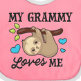 thumbnail image 4 of Inktastic My Grammy Loves Me with Sloth and Hearts Boys or Girls Baby Bib, 4 of 4
