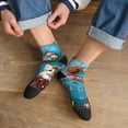 thumbnail image 3 of Naloa Whimsical Cats and Flowers Scene Ankle Socks for Women Non Slip Socks No Show Socks Classic Low Cut Casual Socks Casual Socks, 3 of 7