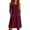 Red, variant on Women's Sleeveless V Neck Casual Dress, Buttonless Design, Lightweight Blend, Warm Weather Wear