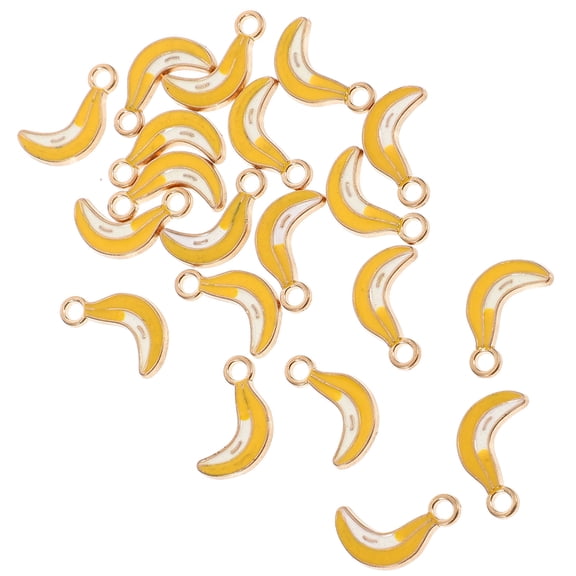 Raindrops 20pcs Yellow Banana Alloy Keychain Charms for Women, Cute Jewelry Pendants and Decorative Accessories