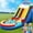 Rainbow colors, variant on Esheno Inflatable Commercial Water Slide 248.03x106.3x141.7 inch Premium PVC with Pool and Air Blower Double Slides Wet Dry Use for Adults Summer Party