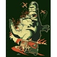 thumbnail image 2 of Men's The Simpsons Godzilla Homer School Bus  Graphic Tee Dark Green 3X Large, 2 of 5
