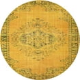thumbnail image 1 of Ahgly Company Indoor Round Contemporary Deep Yellow Abstract Area Rugs, 6' Round, 1 of 6