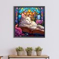 thumbnail image 4 of Pintura de diamante 5D DIY Taladro redondo completo Un gato Vitral Decoración del hogar JShteea El nuevo, 4 of 9