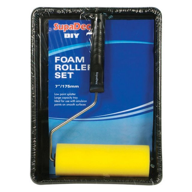 SupaDec - Set de Rodillos para Pintar de Espuma - Pack de 2 (Negro)