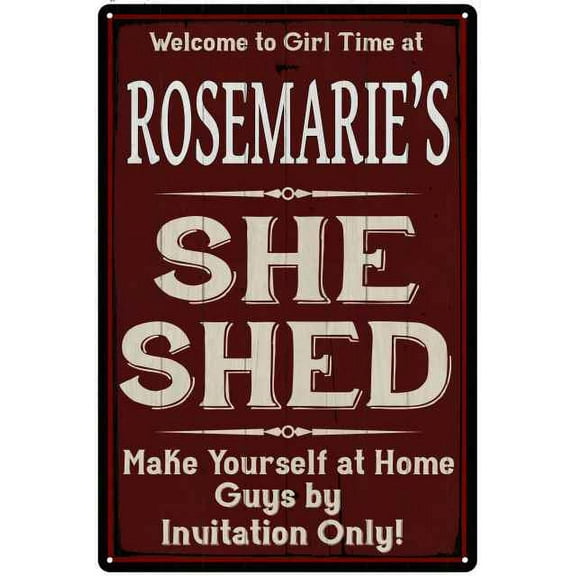 ROSEMARIE'S She Shed Red Sign Lady Cave 8 x 12 High Gloss Metal 208120088426
