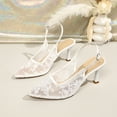 thumbnail image 4 of Aobny Teacher Shoes Ladies Shoes Stiletto High Heels Closed Pointed Toe Wingtips Shoes Ankle Strap Soft Toe White Pointy Toe Summer Shoes for Women,Size 42, 4 of 6