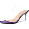 thumbnail image 1 of Sandalias Transparentes Tacones De Aguja Transparentes Para Mujeres Allegra K Morado claro 41, 1 of 6