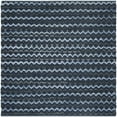 thumbnail image 2 of SAFAVIEH Montauk Harding Geometric Striped Cotton Area Rug, Turquoise/Blue/Black, 6' x 6' Square, 2 of 6