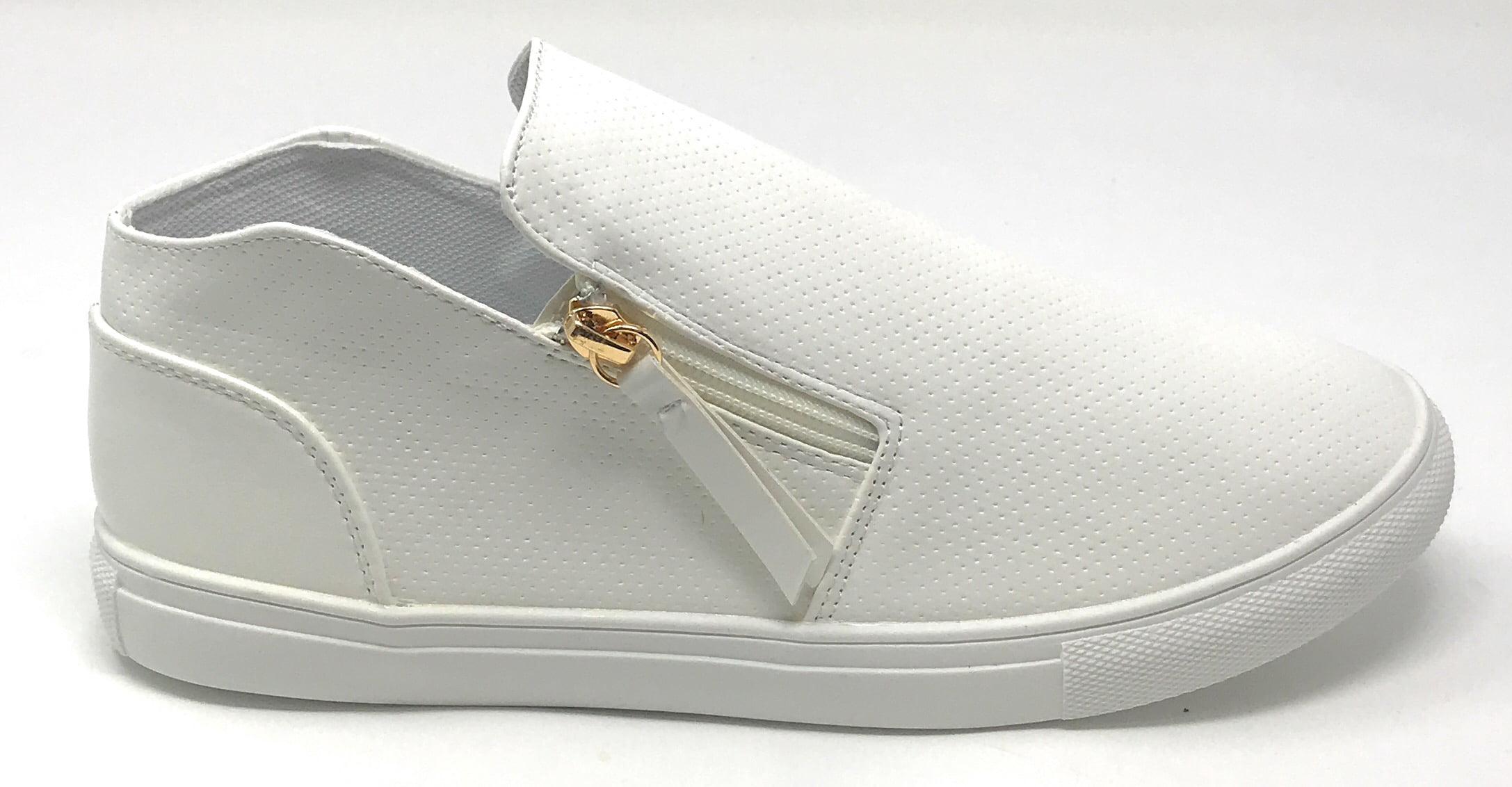 Forever Young Women's High Top Side Zip Perforated Sneakers