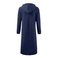 thumbnail image 5 of Resicozy Long Hoodies for Women Zip Up Oversized Long Sleeve Sweatshirt Winter Hoodie Dress with Pocket Navy L, 5 of 6