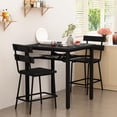 thumbnail image 3 of MIERES Counter Height Dining Set for 3 Piece,Small Kitchen Table Set with Storage Shelf, Farmhouse Bar Table Set for Small Spaces, Dining Room, Kitchen, Rustic Black, 3 of 9