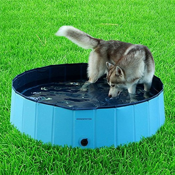 Piscine portative pour chien de 160 x 30 cm, baignoire antidérapante  pliable en PVC pour animaux de compagnie de petits à grands chiens