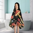 thumbnail image 6 of Red Mushroom Frog Black Pattern Hooded Bath Towel，50"x30" for Ages 3 To 12 Kids, Quick Dry Lightweight Soft Microfiber Hood Beach Towel Cover Up for Kids, 6 of 7