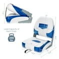thumbnail image 2 of Gymax 2PCS Low Back Boat Seat Folding Fishing Boat Seat Stainless Steel Screws Blue & White, 2 of 10