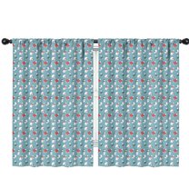 Blackout Kids Curtains,Light Blue Christmas Snowman Pattern Childrens Insulated Curtains Set Of 2,Bedroom Essentials,Toddler Room Decor 42"x63"