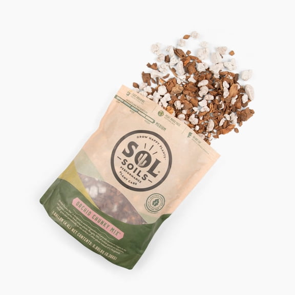 Sol Soils Orchid Chunky Mix Houseplant Chunky Mix - Has Drainage - 1 Gallon (4 Quarts)