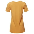 thumbnail image 3 of A2Y Women's Basic Solid Premium Cotton Short Sleeve V-neck T Shirt Tee Tops Ash Mustard 1XL, 3 of 6