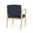 thumbnail image 3 of Amherst Wood Reception Waiting Room Healthcare Guest Chair / Natural Wood / Blue, 3 of 5