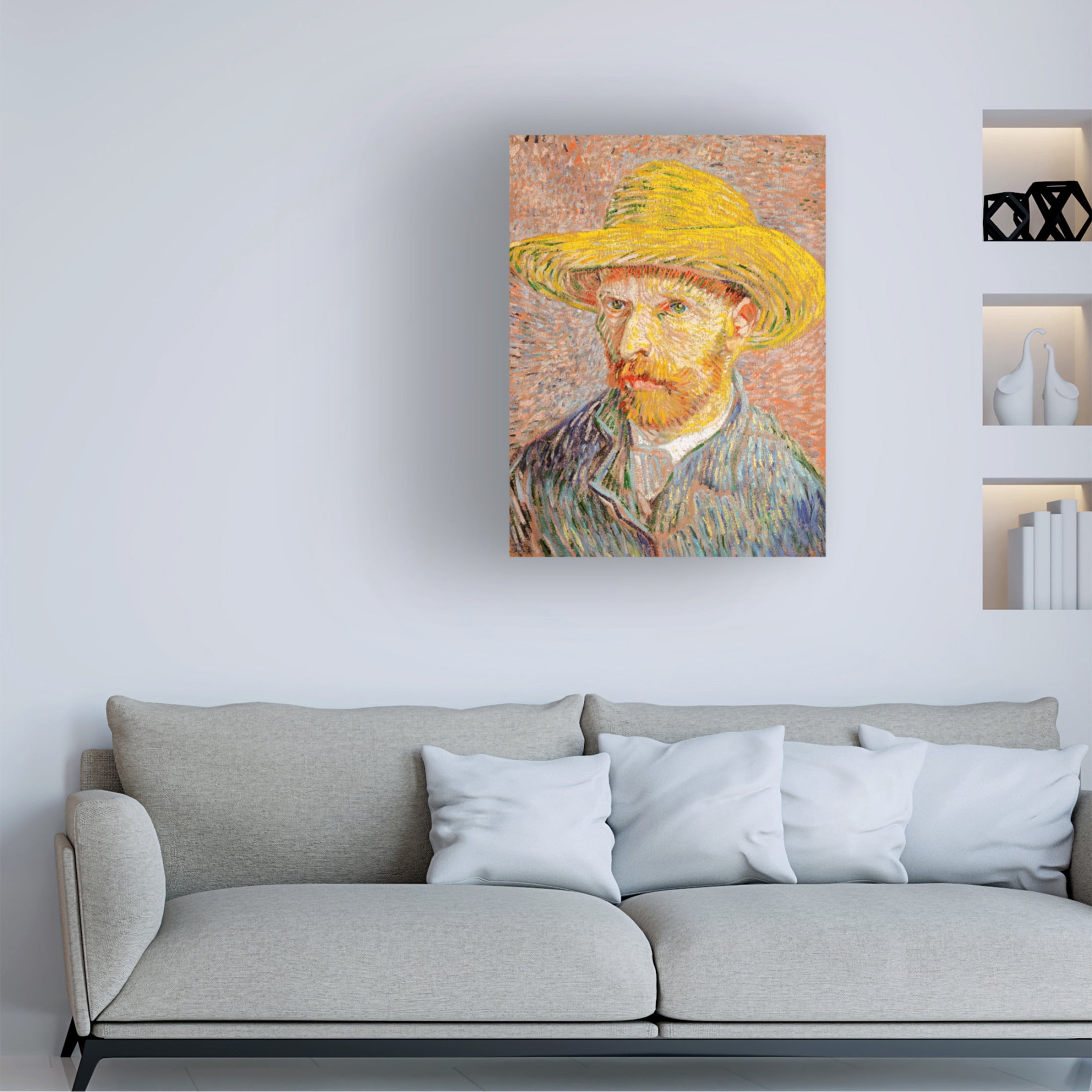 Trademark Fine Art Pictufy Self Portrait With Straw Hat Canvas Wall Art