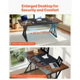 thumbnail image 4 of VEVOR Executive Desk 70.9 x 31.5 inch, Large Computer Desk PC Workstation for Home Office, Modern Simple Wood Laptop Study Writing Table Metal Frame Business Furniture, Rustic Brown and Black, 4 of 9