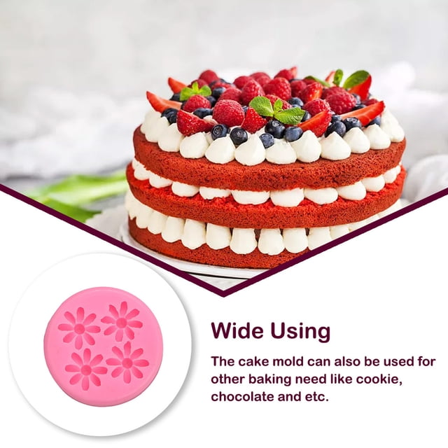 stanreset 4 Grid Flower Shape Cake Mold Silicone Portable Replacement DIY Decorative Non-stick Kitchen Bakery Mould Molding Tool