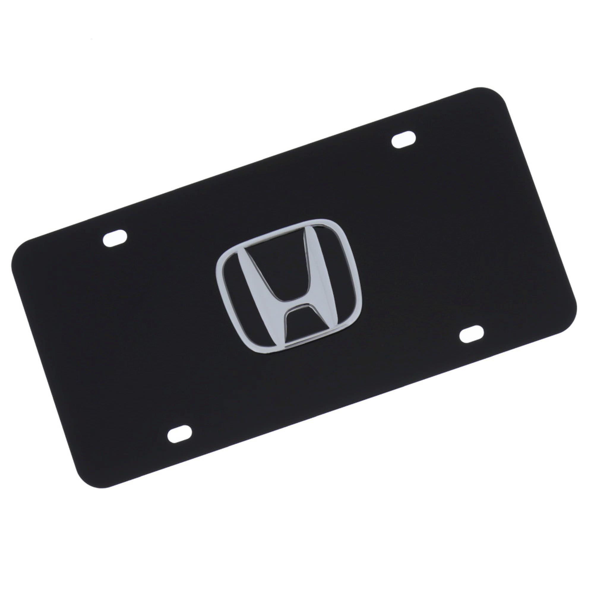 Honda Logo License Plate (Chrome on Black)