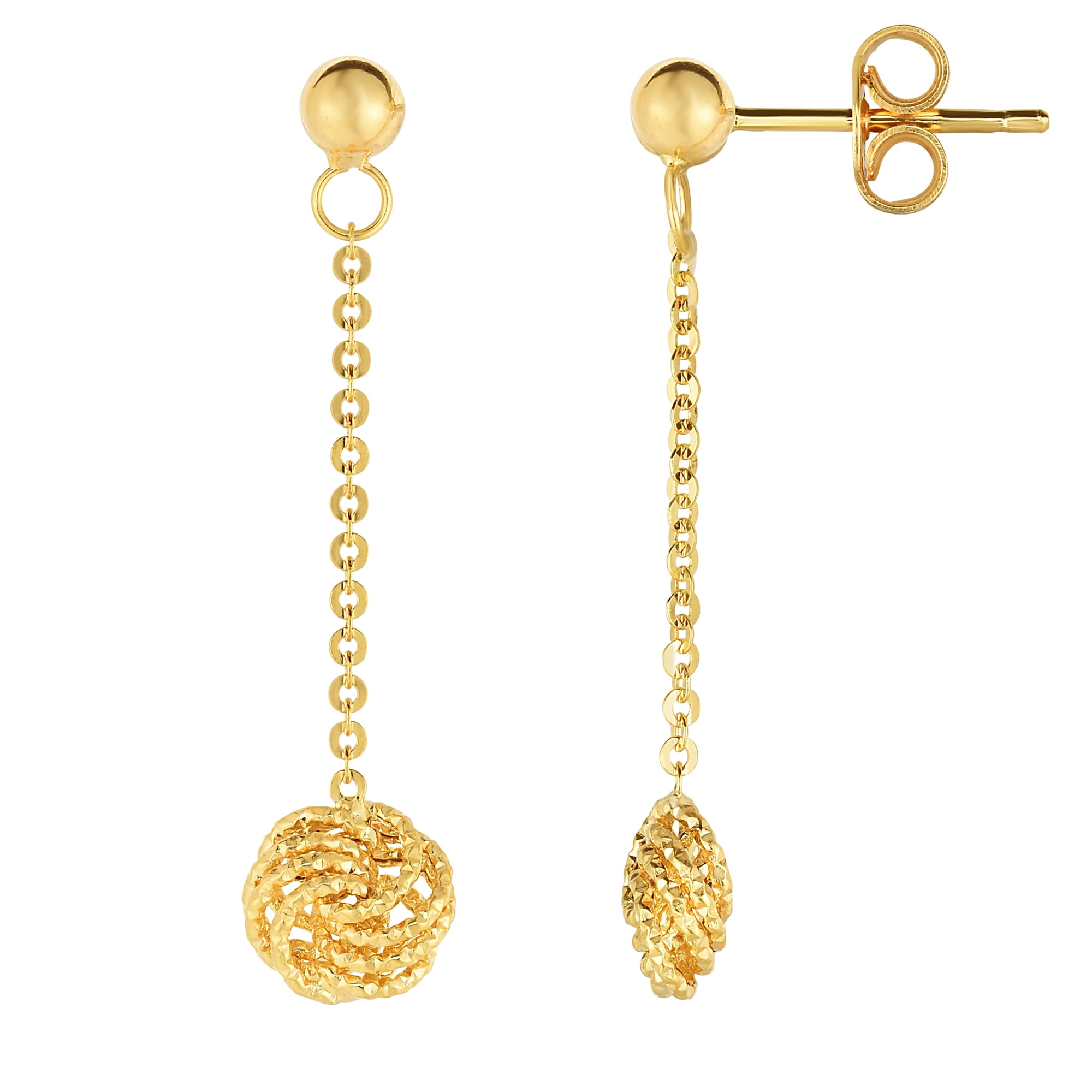 14K Yellow Gold Love Knot Drop Earrings - Walmart.ca