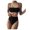 Black, variant on QLEICOM Womens Swimsuits Tummy Control Plus Size Swimsuit Coverup Solid Lace Bikini Set Push Up Swimsuit Beachwear Padded Swimwear Black L