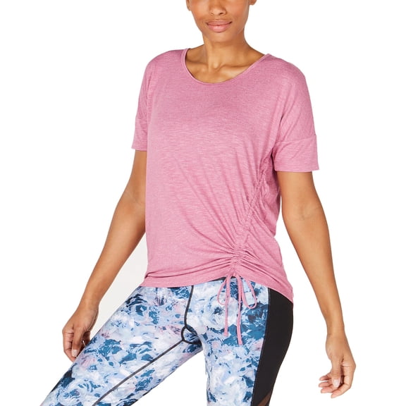 Ideology Women's Side-Tie Blouse T-Shirt Tops, Red Violet, Medium