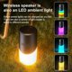thumbnail image 3 of Altavoz Bluetooth con Subwoofer para Exteriores, IPX5, Resistente Al Agua, , para Acampar, Caja de Sonido de Escritorio con Luz Colorida RGB, Color Negro, 3 of 5