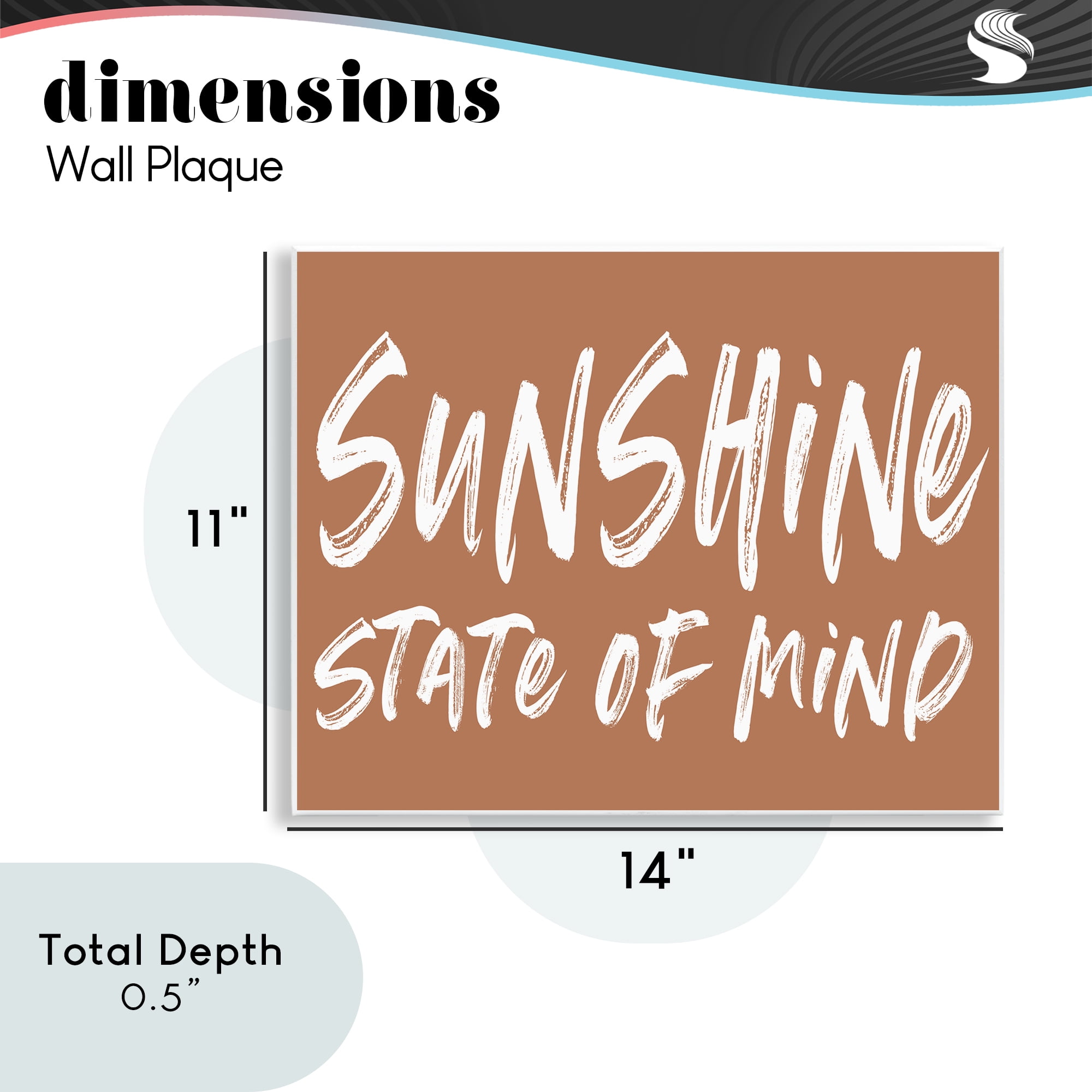 Summery Sunshine State Of Mind Wall Plaque Art, design by Lettered and Lined