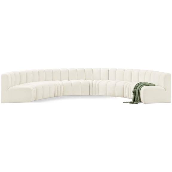 Meridian Furniture Arc Cream Velvet Modular Sectional
