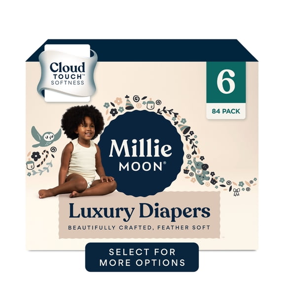 Millie Moon Luxury Diapers, Size 6, 84 Count (Select for More Options)