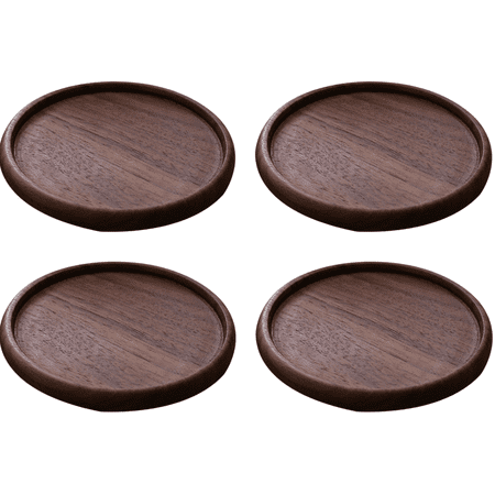 

Wooden Coasters for Drinks - Natural Acacia Wood Drink Coaster Set for Drinking Glasses Tabletop Protection for Any Table Type 2 Round