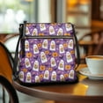 thumbnail image 3 of Kuiaobaty Ghost Pumpkin Bat Print Crossbody Bag for Women, Medium Size Vegan Leather Shoulder Handbag with Adjustable Strap, Zipped Pockets Travel Hobo Purse Crossbody for Halloween, 3 of 7