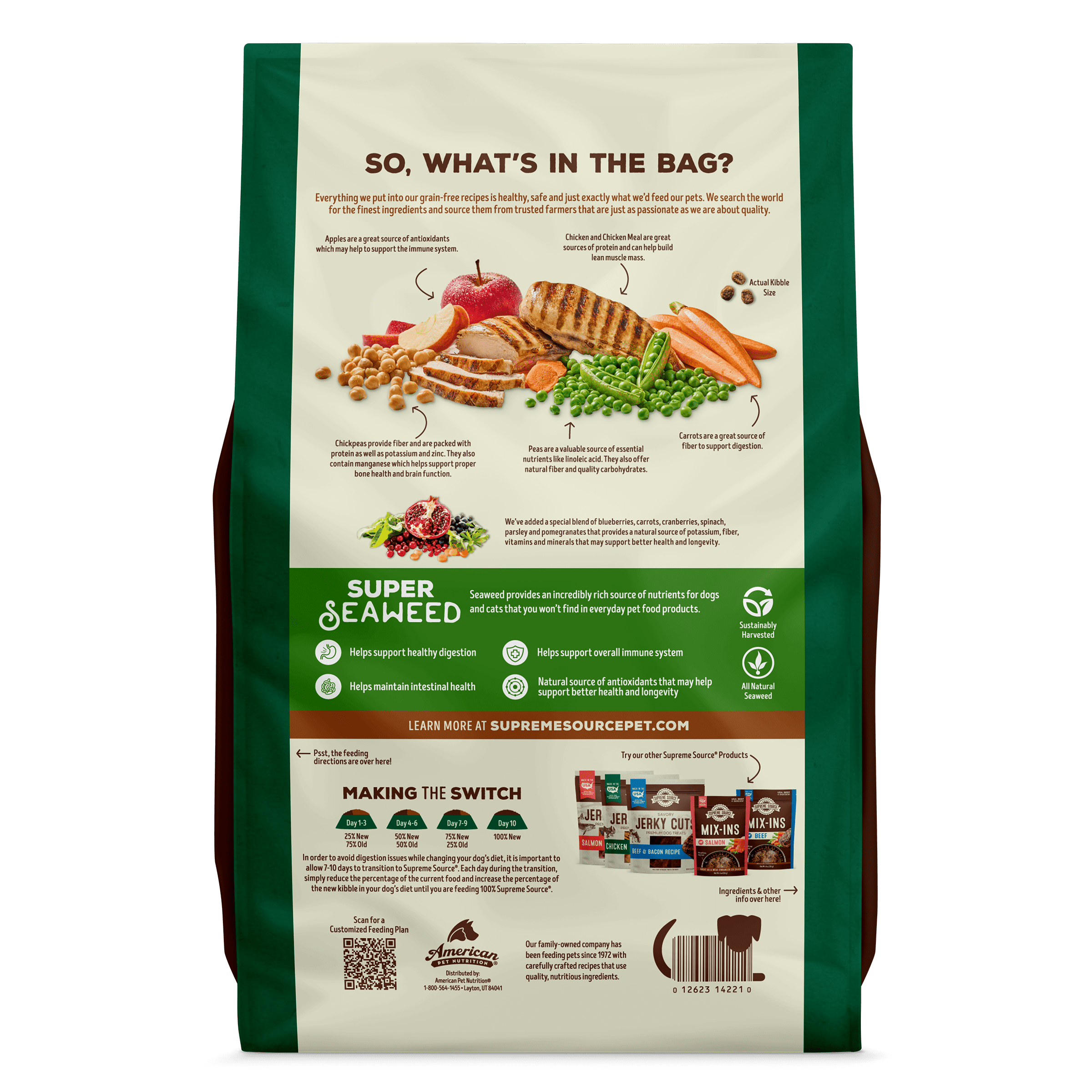 Supreme Source Grain-Free Chicken, Apple & Carrot Recipe Dry Dog Food, 5lb Bag